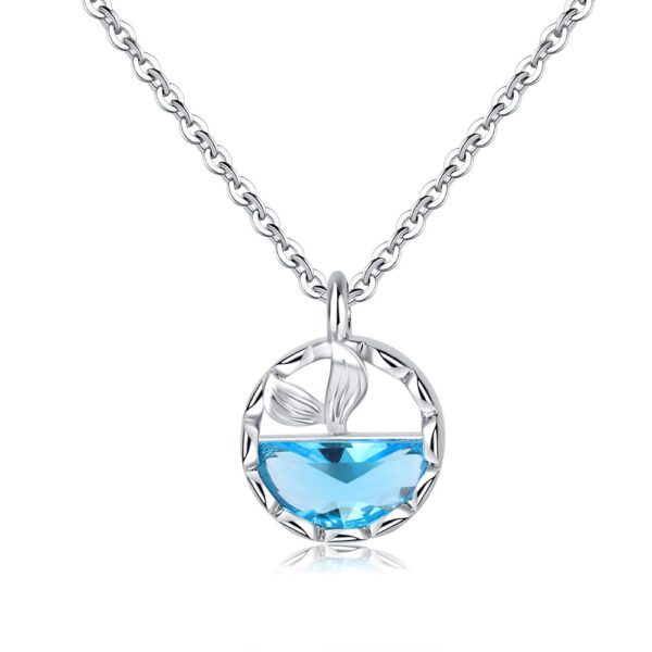 Sea Blue Fishtail Necklace Women's Elegant